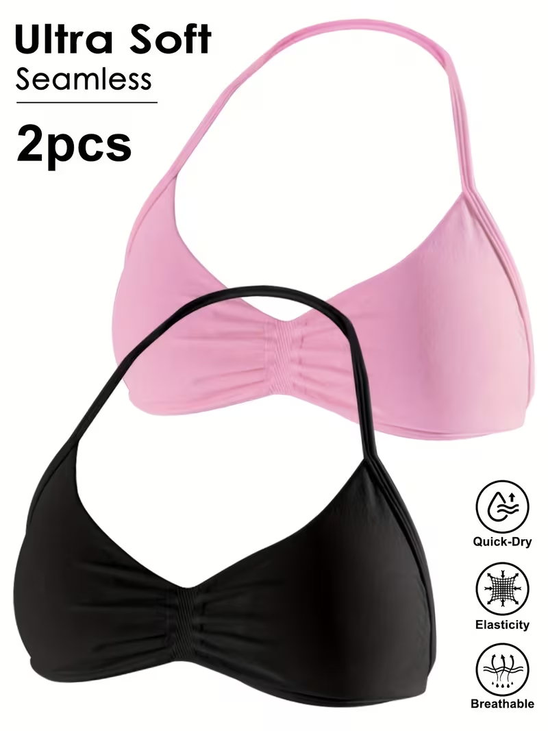 2pcs Seamless Sexy Open Back G - Aquatic Sports Bra ulasan dan harga